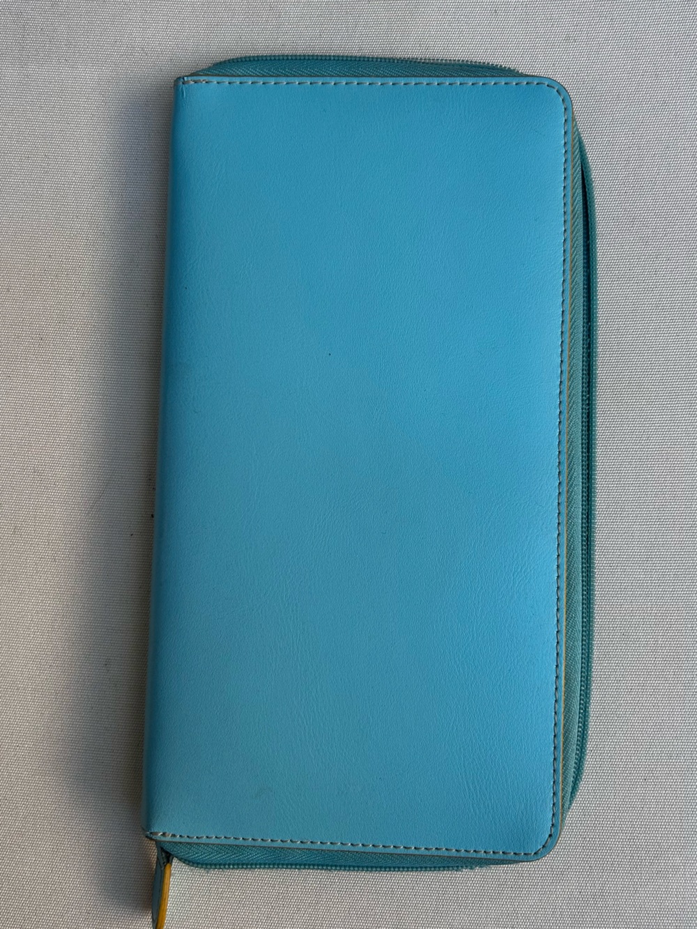 Elegant Turquoise Leather Clutch Wristlet